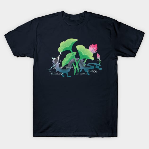 Koi Dragon Drinky T-Shirt by Mamath